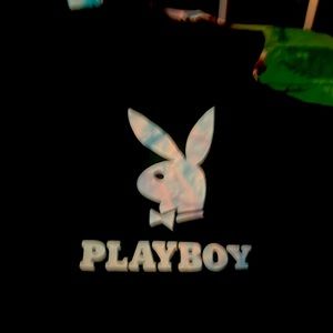 black and pink playboy hoodie